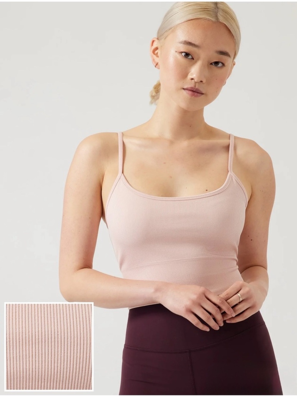 Athleta  Aurora Seamless Cami SZ M - Blush Pink worn 1x